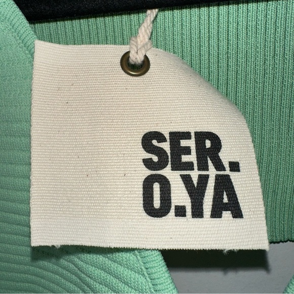 Ser.O.Ya Women’s Dahlia Ribbed Shrug and Bralette Set in Green Size XL - Picture 4 of 10